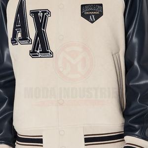 Chaqueta universitaria de lana de alta calidad de moda OEM para hombre, Parche de manga larga colorido personalizado, ropa de calle bordada de chenilla, estilo de invierno - Product Image 6