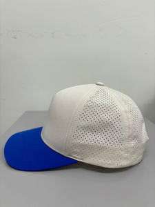 Street Style 2 Tone Terry Closure <b>Hat</b> Laser Cut Hole Inner Tape <b>Flat</b> Brim Unisex Golf Cap Injae Vina from Vietnam - Product Image 3
