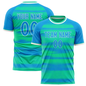 Maillot de football unisexe personnalisé toutes saisons, entièrement imprimé, col rond, manches courtes, évacuation de l'humidité, 100 % polyester, nom et numéro de l'équipe - Product Image 3