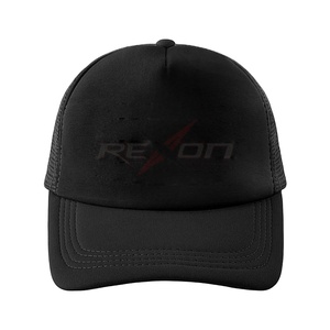 Sombrero de camionero con bordado de malla con letras negras de béisbol de 5 paneles de alta calidad, gorra de béisbol de malla hecha a medida - Product Image 1