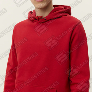 Sudadera con Capucha Roja Ikhlas Sports, Poliéster/Algodón, Corte Holgado, Bolsillo Canguro, Capucha con Cordón, Ropa Casual Urbana Unisex - Product Image 4