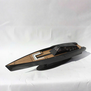 Modelo de Lancha Rápida Moderna de Madera Hecha a Mano, GIA NHIEN <span class=keywords><strong>WALLY</strong></span> POWER 118, Pintada en Negro, Servicio Personalizado, Decoración Náutica, Recuerdo - Product Image 1