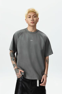 Camiseta Deportiva de Manga Corta para Hombre, Secado Rápido, Corte Regular, Cuello Redondo, Color Sólido, Tejido de Poliéster, Negro y Gris - Product Image 6