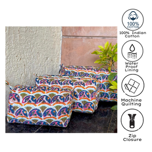 Ensemble de 3 pochettes de voyage imperméables de qualité supérieure, sacs organisateurs en coton matelassé pour cosmétiques, bijoux, accessoires, pour les voyages et les cadeaux - Product Image 2