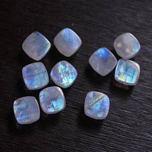 <b>Top</b> Selling Quality Natural <b>Rainbow</b> Moonstone Cushion Polished Wholesale Flatback Rose Cut Loose gemstone For Jewelry Making Lot - Product Image 2
