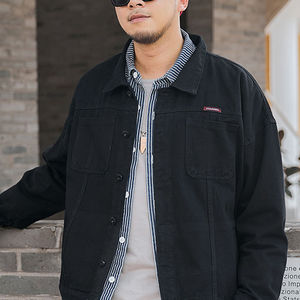 แจ็คเก็ตยีนส์ลำลองไซส์พลัสสำหรับฤดูใบไม้ร่วง พร้อมซิปปิด คอตั้ง กันน้ำ สำหรับผู้ชาย-บริการ OEM - Product Image 3