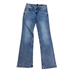 Jeans Rectos de Cintura Media para Mujer, Personalizados, al por Mayor, Pantalones Casuales en Azul y Blanco, 100% Algodón Denim, Transpirables, para Verano - Product Image 2