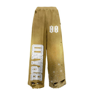 Chándal con estampado acid wash para unisex, estilo acampanado, ropa personalizada con serigrafía, efecto desgastado, 400GSM. - Product Image 6