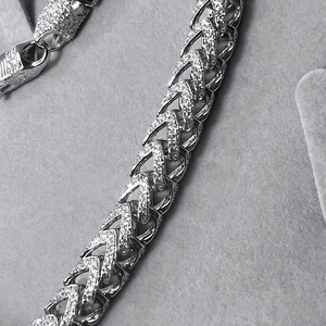 Collier chaîne chevron en diamant de culture, ensemble de bijoux de luxe assorti pour femmes et hommes - Product Image 6