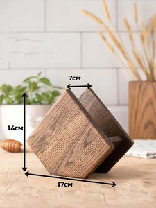 Wooden Hexagon <b>Napkin</b> Holder Stand Natural Solid Wood Tabletop Paper <b>Napkin</b> <b>Dispenser</b> For Restaurant Cafe Decor Wholesale - Product Image 6