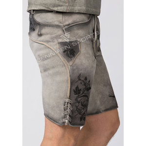 2026 Mens <b>Festival</b> Lederhosen Bavarian Cowhide Suede Leather <b>Shorts</b> With Custom Embroidery Design - Product Image 4