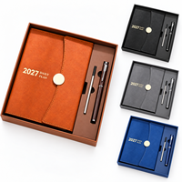 Ensemble de carnet de planification quotidienne 2027 avec stylo, journal en cuir PU de qualité supérieure, boîte cadeau pour usage professionnel et personnel