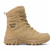 Bottes de travail tactiques pour hommes, bottes de randonnée en cuir avec fermeture éclair latérale de 8 pouces