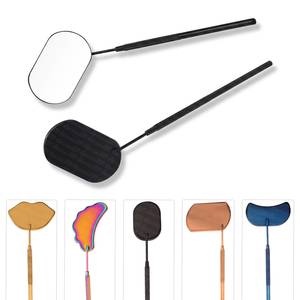Miroir de maquillage mural grossissant de luxe avec poignée dorée et finition mate pour une application précise - Product Image 4
