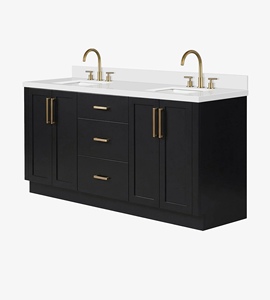 Meuble de salle de bain à double vasque Private Label Zacchaeus 73 pouces, uniquement le meuble, 7 options de finition, fabricant OEM Vietnamien - Product Image 3