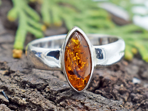 Anillo de Piedra Preciosa de Ámbar Báltico Natural, Anillo de Plata de Ley 925, Anillo de Promesa, Anillo de Regalo de Aniversario de Bodas, Joyería - Product Image 4