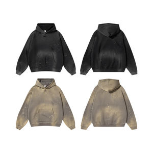 Sudaderas con Capucha de Algodón Tejido de Alta Calidad para Hombre, con Logotipo Personalizado, Holgadas, Talla Única para Invierno, OEM ODM - Product Image 3