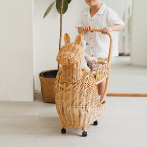 Chariot de jeu pour enfants en rotin, faible prix, vente en gros, chariot à thé, jouet, nouveauté, jouets faits à la main - Product Image 6
