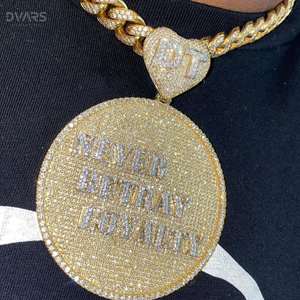 Colgante Circular de Plata 925 con Moissanita, Joyería HipHop con Incrustaciones, Chapado en Oro de 18K, Lujoso Colgante Dvars, Pasa Prueba de Diamante - Product Image 3