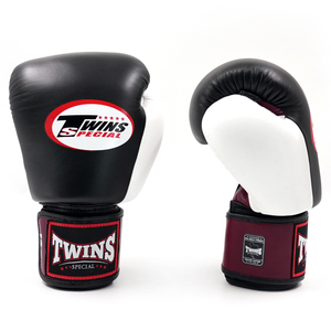 Guantes de Boxeo Twins para Sparring, Fabricados en Fábrica, Transpirables, que Absorben la Humedad, con Cierre de Gancho y Bucle, en Negro, Marrón y Blanco - Product Image 2
