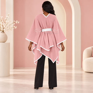 Cosh International Sorority Sisterhood Autumn Winter Scarf Solid Reversible Wool Cape Trendy <b>Poncho</b> Cashmere Sweater - Product Image 4