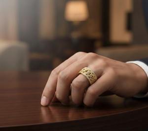 Luxury Diamond <b>Ring</b> Iced Out Hip Hop Cuban Link Design for <b>Men</b> 925 <b>Silver</b> 10K 14K Gold Wide Band <b>Ring</b> Streetwear Jewelry Gift - Product Image 5