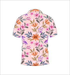 Polo personnalisé à imprimé floral rose, manches courtes, respirant, décontracté, uniforme de golf, t-shirt pour homme - Product Image 2