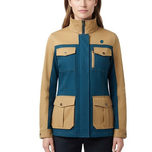 Veste utilitaire pour femme, col montant, fermeture éclair sur le devant, poches latérales, coupe facile, idéale pour les voyages, le travail et les activités quotidiennes - Product Image 1