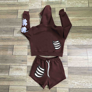 Conjunto de Sudadera con Capucha y Pantalones Cortos Personalizados para Hombre, de Alta Calidad, 100% Algodón Orgánico, Conjuntos Deportivos para Hombre - Product Image 1