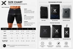 X Sports City <b>Men</b> <b>Compression</b> Wear <b>Shorts</b> Solid Waterproof Elastic Waist Mid Canvas Polyester Spandex Gym MMA Customized OEM/ODM - Product Image 6