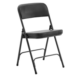 Set di 2 Sedie Pieghevoli in Metallo Nero con Seduta e Schienale Imbottiti per Casa, Ufficio, Eventi Interni ed Esterni, Feste, Matrimoni, Campeggio - Product Image 3