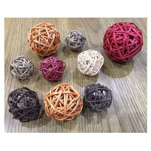 ลูกบอลหวายสีรุ้ง ขายเป็นชุด 5 6 7 ชิ้น ลูกบอลหวายกลมสำหรับสัตว์เลี้ยง ของเล่นเคี้ยวเล่นสำหรับแมวและสุนัข ช่วยกระตุ้นการเคลื่อนไหว - Product Image 2