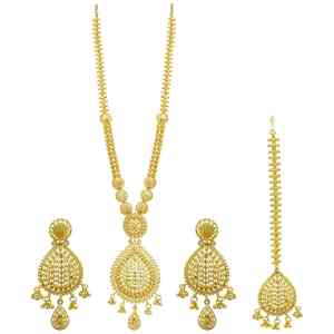 Vente en gros de colliers plaqués or 14K, 18K, 24K, style Dubaï, ensemble de bijoux de mariée, design traditionnel, ensemble de bijoux turcs - Product Image 4