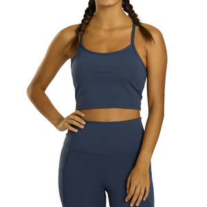 Débardeur de yoga respirant en néoprène pour femme, coupe ajustée, séchage rapide, tenue de sport confortable pour l'entraînement, avec logo frontal - Product Image 3
