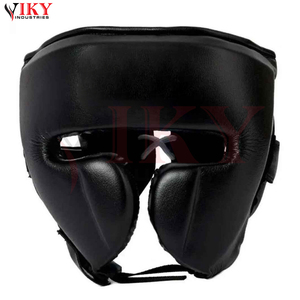 Durable New Arrival Best Supplier Lace Up Boxing Gloves Head Guard Groin Guard Custom Logo Matte Black Leather Boxing Gear Sets - Product Image 3