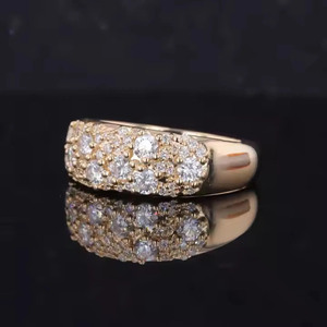 Snowdrift Style Round Cut Moissanite Diamond Unisex Luxury 925 Sterling Silver Wedding <b>Ring</b> Cluster <b>Iced</b> Hip Hop Jewelry Gift - Product Image 2