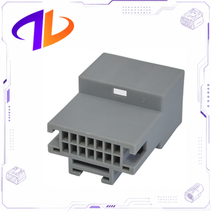 Conector de cableado automotriz 30968-1140 compatible con H-DAC de 14 pines macho, 64 contactos de cobre, carcasa de nailon, 2.54 mm, gris - Product Image 1