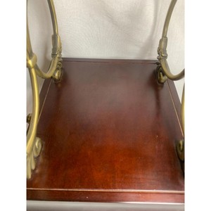 Estante para vinos vintage de madera con marco de metal bronce y cajón de almacenamiento para uso en bares domésticos - Product Image 2