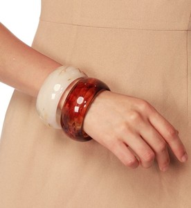 Vintage Style Resin Bangles Chunky Stack Daily Wear Party Festive Handmade Retro Jewelry Lucite <b>Bracelet</b> Accessory Hand Cuff - Product Image 1