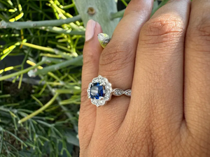 Vintage Flower Shape Sapphire Engagement <b>Ring</b> 925 Silver Plated 18K Gold Plated <b>Emerald</b> Cut Natural Stone Women's Jewelry - Product Image 1