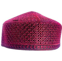 Casquette musulmane pour homme de qualité supérieure, à rayures simples, imprimées en relief, couleurs personnalisées, légère, respirante, en coton extensible, pour toutes les saisons