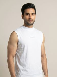 Débardeur blanc ajusté pour homme, sans manches, col montant, athlétique, décontracté, basique, doux, extensible, confortable, pour le quotidien - Product Image 5