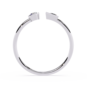 Anillo de Diamante Cultivado en Laboratorio con Corte Brillante Redondo y Diamante Triangular, Joyería de Compromiso Minimalista de Lujo para Mujer, Certificado IGI - Product Image 4