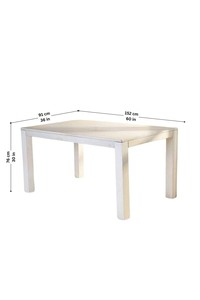Modern Minimalist White <b>Dining</b> <b>Table</b> - Clean Lines Solid Wood Scandinavian Furniture for Home & Cafe | Pindel Handicraft - Product Image 4