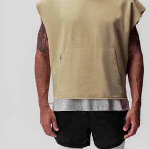 Sudadera Ligera sin Mangas con Capucha para Hombre, Sudadera con Capucha para Gimnasio, Ropa de Entrenamiento Físico, Transpirable, para Correr, Deportes, Fisicoculturismo - Product Image 3