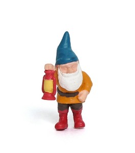 Figuritas de casa de muñecas de resina en miniatura modernas y religiosas, sombrero azul, accesorio de fábrica sentado ELF para estilo Fairy & Love - Product Image 2