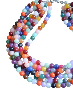 Collar de Cuentas de Resina Multicolor Hecho a Mano 2026, Joyería Elegante de Forma Redonda para Mujeres y Niñas, Accesorio de Moda para Fiestas - Product Image 2