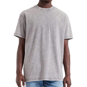 เสื้อยืดคอตตอน 100% ล้างสีแบบแอซิดวอช สไตล์วินเทจ ขาดๆ แบบแอซิดวอช เสื้อยืดผู้ชายทรงโอเวอร์ไซส์ ขายส่ง เสื้อยืดผู้ชายแบบแอซิดวอช พร้อมบริการ OEM - Product Image 6