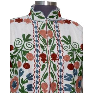 Handmade TNT Suzani Embroidered Women's Winter <b>Jacket</b> <b>Short</b> Coat with Embroidered Fabric Cozy Winter Wear - Product Image 3