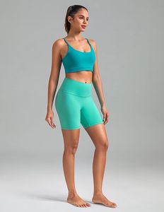 Shorts cyclistes taille haute pour femme en polyester écoresponsable et élasthanne, couleur unie, extensibles, vêtements de sport, tricotés sans couture, couleur personnalisable - Product Image 1